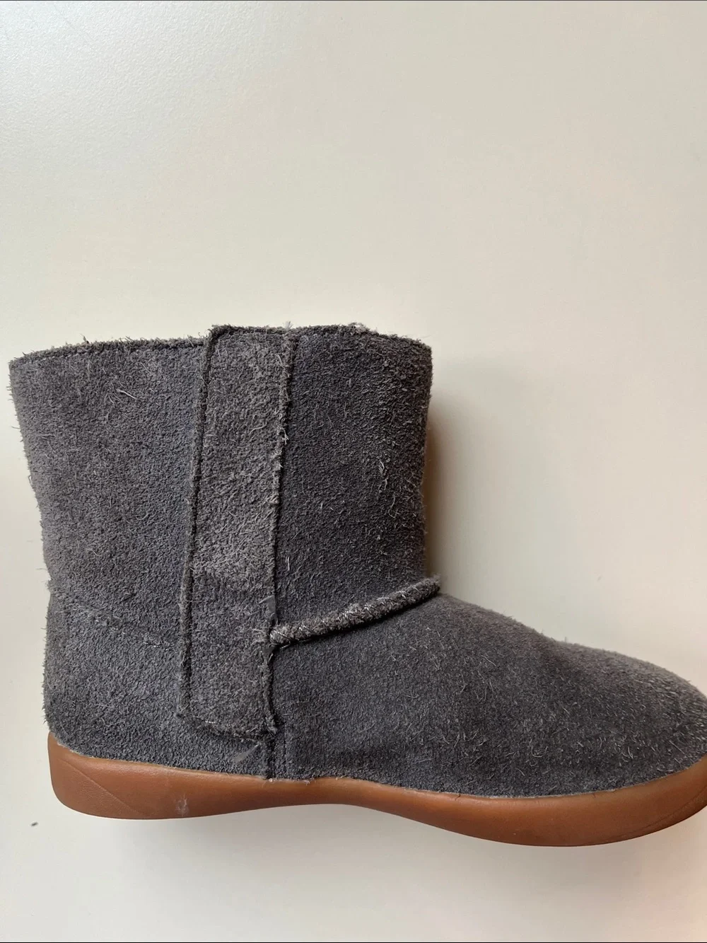 UGG Kids Grey Suede Shearling Boot